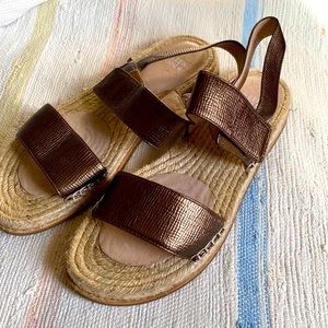 Eileen Fischer metallic and rope sandals